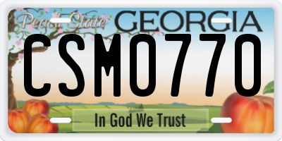 GA license plate CSM0770