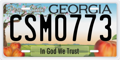 GA license plate CSM0773