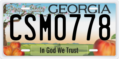 GA license plate CSM0778