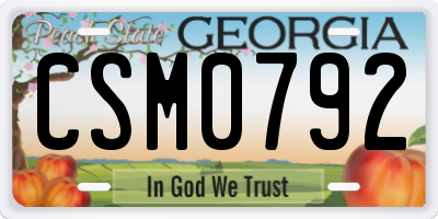 GA license plate CSM0792
