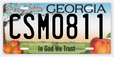 GA license plate CSM0811
