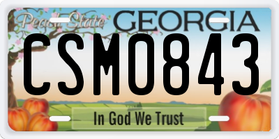 GA license plate CSM0843