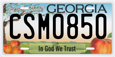 GA license plate CSM0850