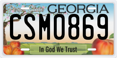 GA license plate CSM0869