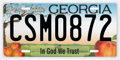 GA license plate CSM0872