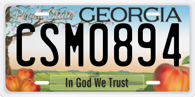 GA license plate CSM0894