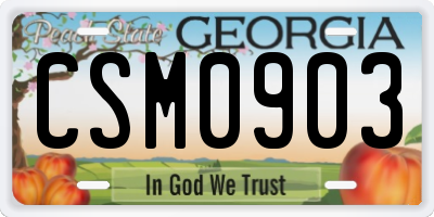 GA license plate CSM0903