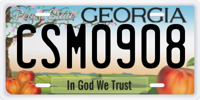 GA license plate CSM0908