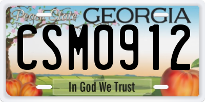 GA license plate CSM0912