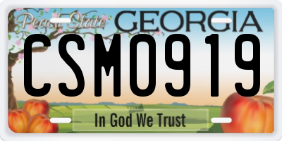 GA license plate CSM0919