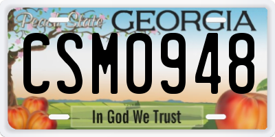 GA license plate CSM0948