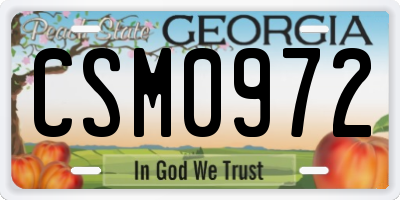 GA license plate CSM0972