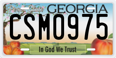 GA license plate CSM0975