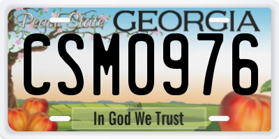 GA license plate CSM0976