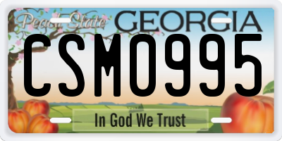 GA license plate CSM0995