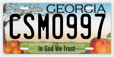 GA license plate CSM0997
