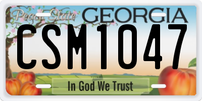 GA license plate CSM1047