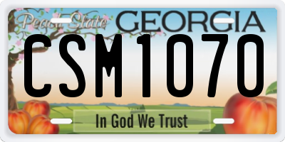 GA license plate CSM1070