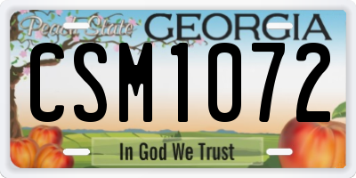 GA license plate CSM1072