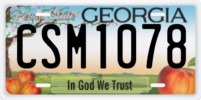 GA license plate CSM1078
