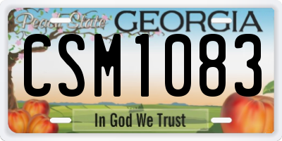 GA license plate CSM1083