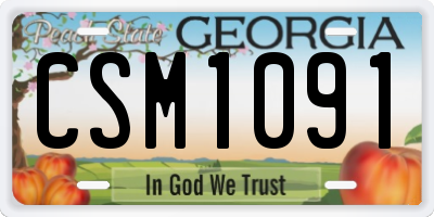 GA license plate CSM1091