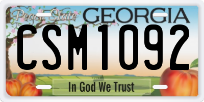 GA license plate CSM1092