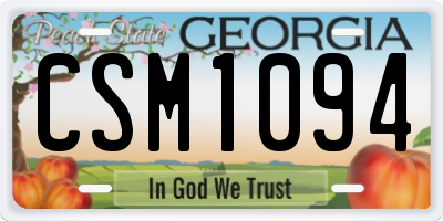 GA license plate CSM1094