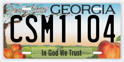 GA license plate CSM1104