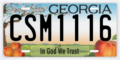 GA license plate CSM1116