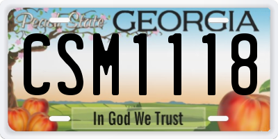 GA license plate CSM1118
