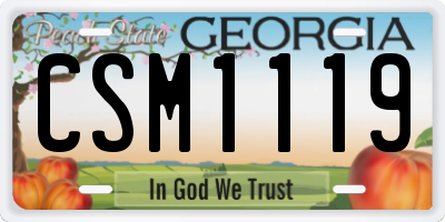 GA license plate CSM1119
