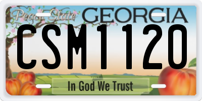 GA license plate CSM1120