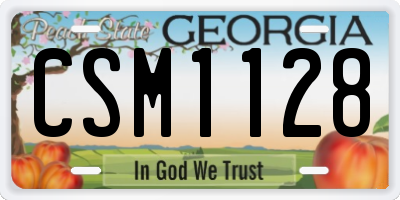 GA license plate CSM1128