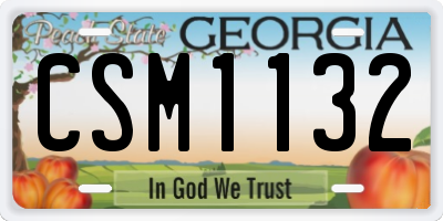 GA license plate CSM1132