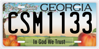 GA license plate CSM1133