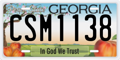 GA license plate CSM1138