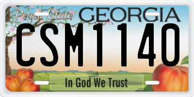 GA license plate CSM1140