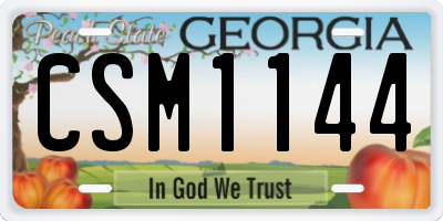 GA license plate CSM1144