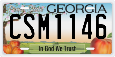 GA license plate CSM1146