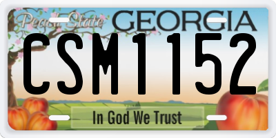 GA license plate CSM1152