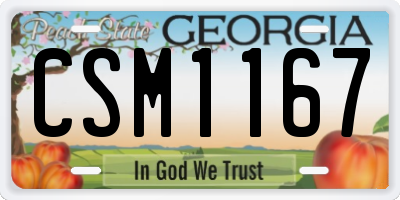 GA license plate CSM1167