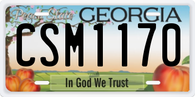 GA license plate CSM1170