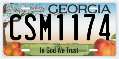GA license plate CSM1174