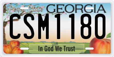 GA license plate CSM1180