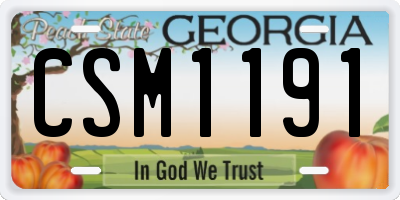 GA license plate CSM1191