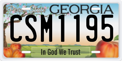 GA license plate CSM1195