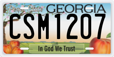 GA license plate CSM1207