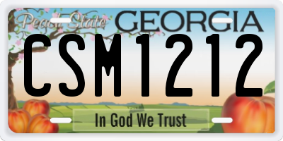GA license plate CSM1212