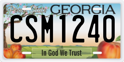 GA license plate CSM1240